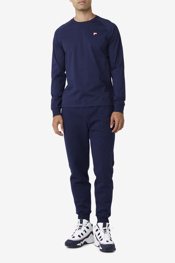 Peacoat Fila UK Flynn Long Sleeve Tee