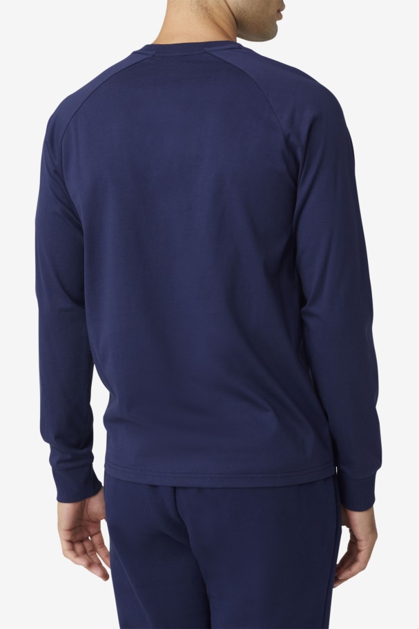 Peacoat Fila UK Flynn Long Sleeve Tee
