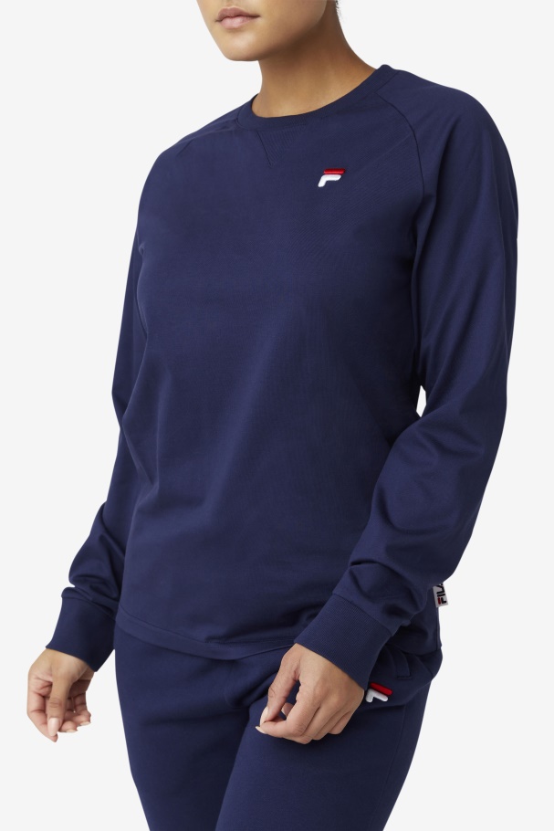 Peacoat Fila UK Flynn Long Sleeve Tee