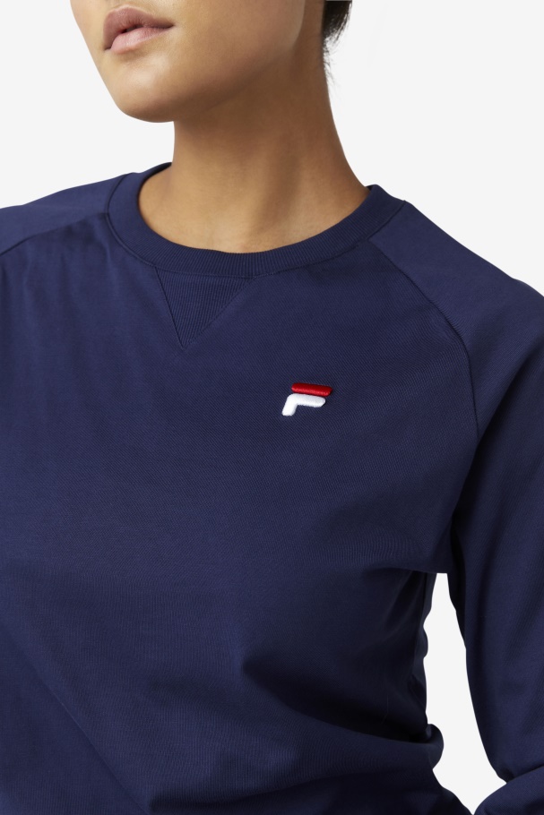 Peacoat Fila UK Flynn Long Sleeve Tee