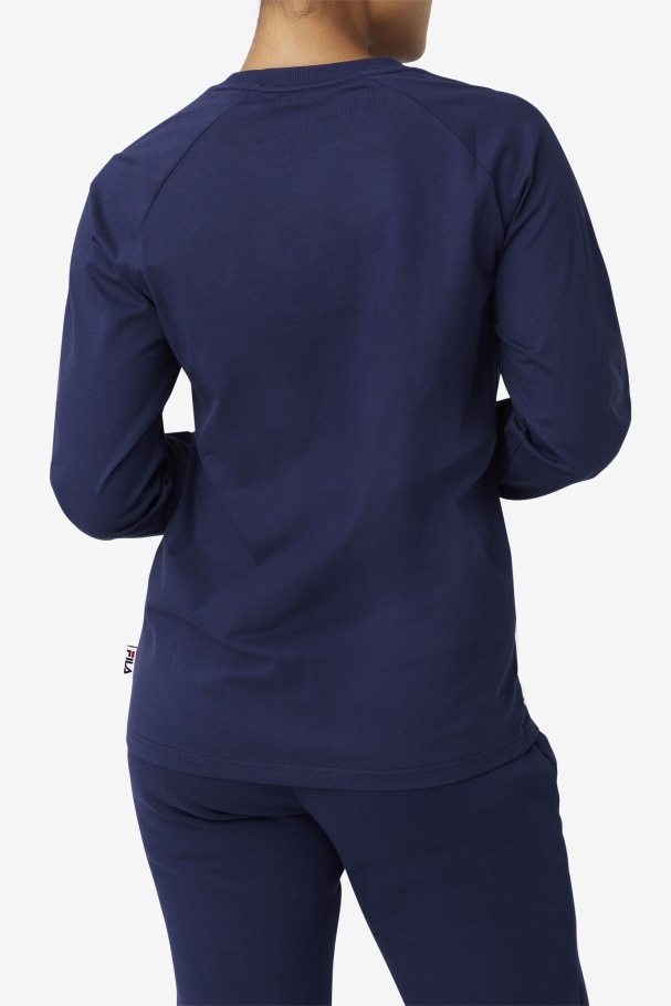 Peacoat Fila UK Flynn Long Sleeve Tee
