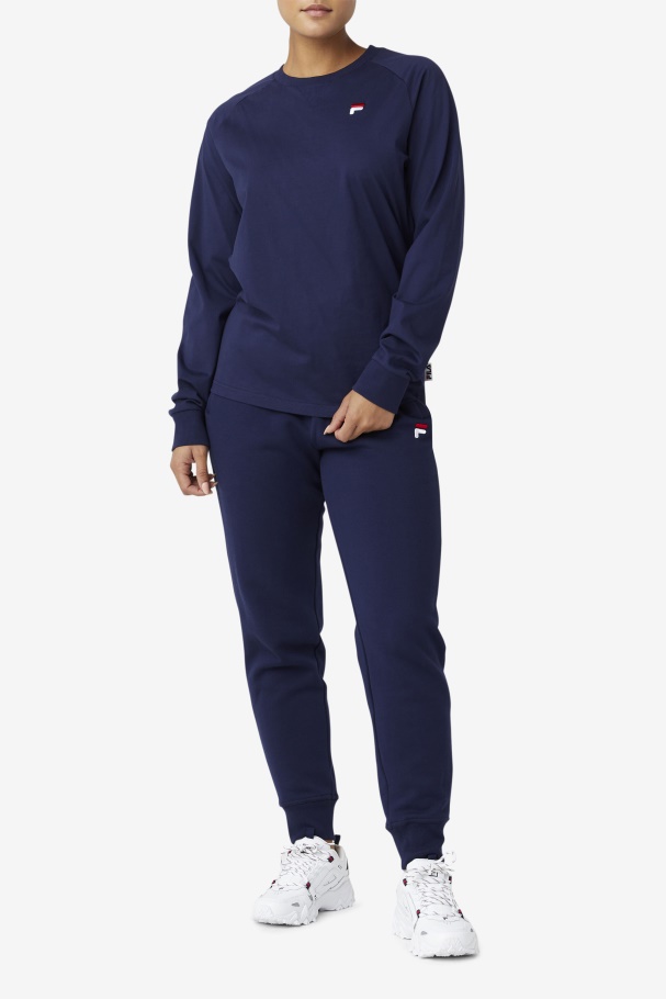 Peacoat Fila UK Flynn Long Sleeve Tee