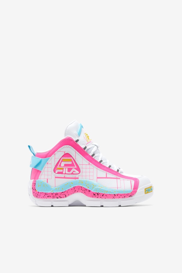 Big Kids' Grant Hill 2 Fila UK White/Pink/Bluefish