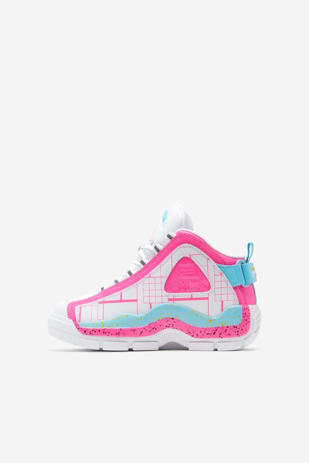 Big Kids\' Grant Hill 2 Fila UK White/Pink/Bluefish