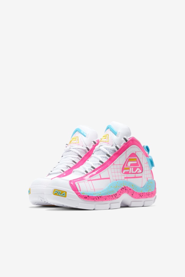 Big Kids\' Grant Hill 2 Fila UK White/Pink/Bluefish