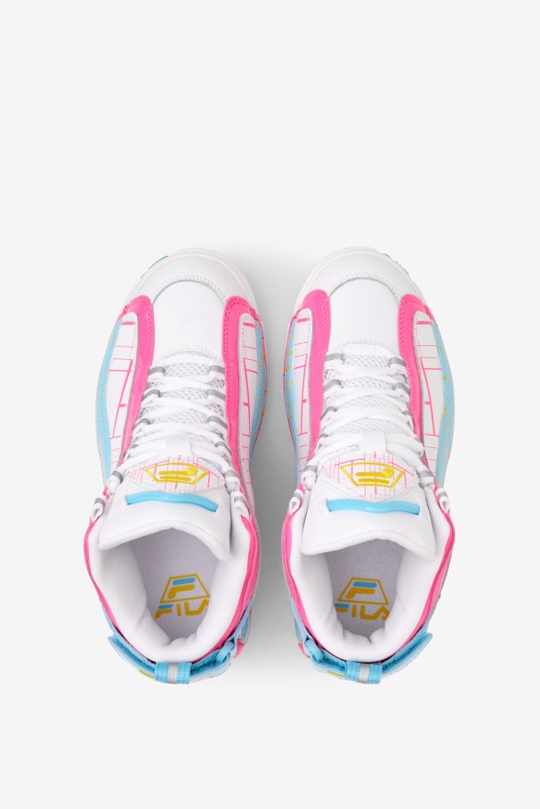 Big Kids\' Grant Hill 2 Fila UK White/Pink/Bluefish