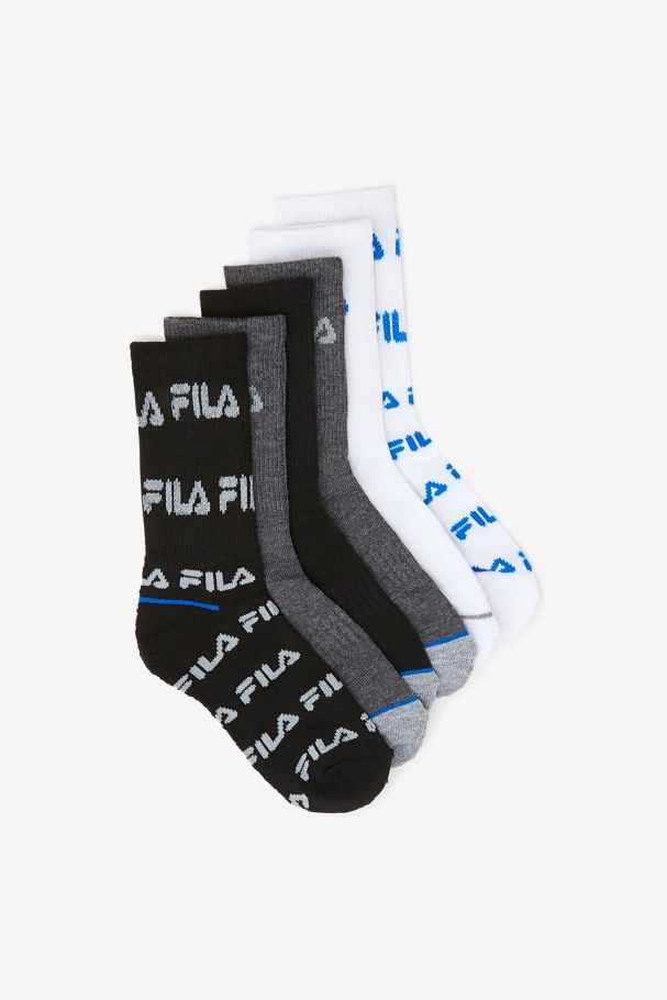 Kids' Crew Sock 6-Pack Fila UK Black Multi