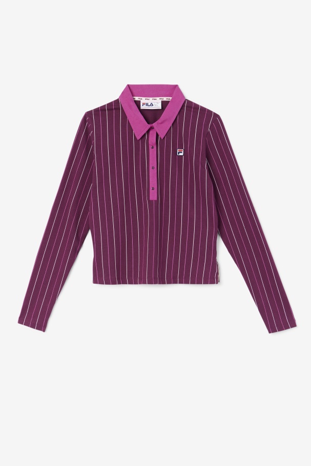 Fila UK Jada Long Sleeve Polo Grape Wine/Rouge/Potpourri