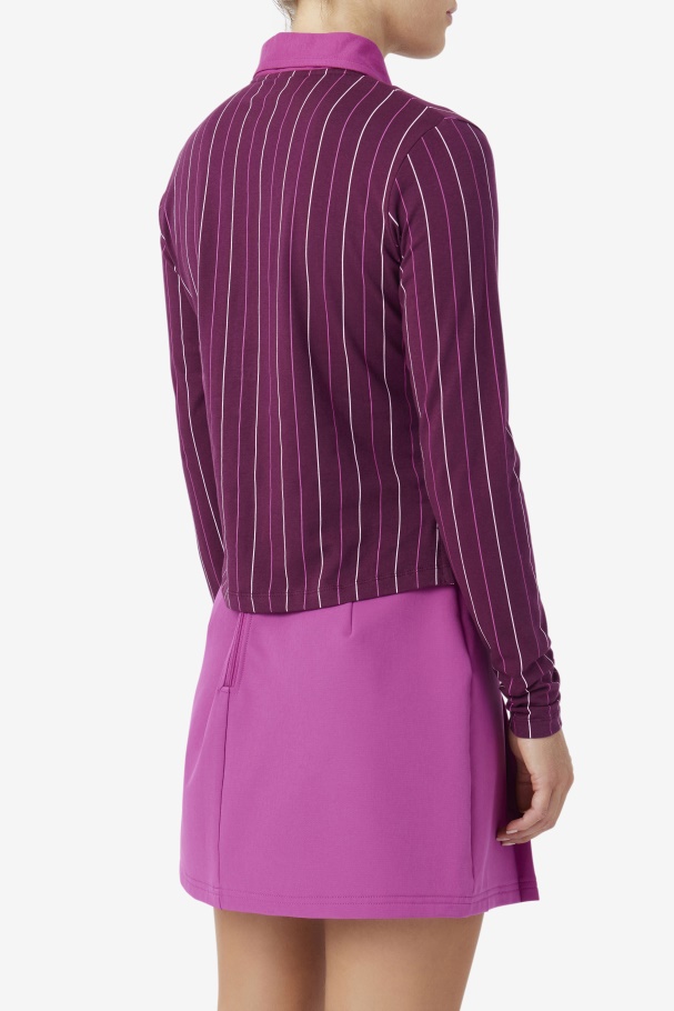 Fila UK Jada Long Sleeve Polo Grape Wine/Rouge/Potpourri