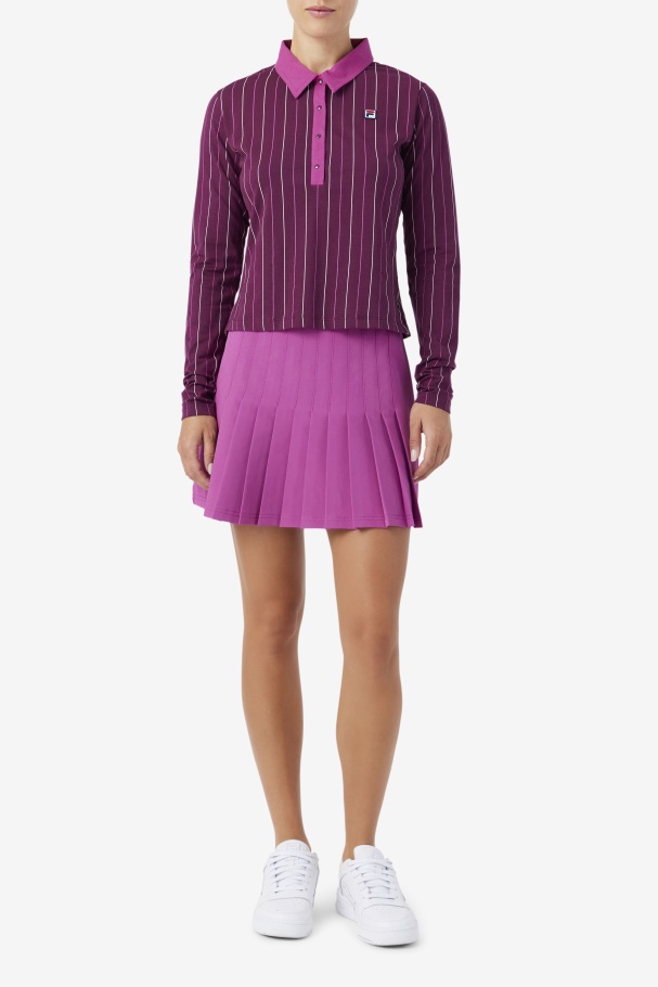 Fila UK Jada Long Sleeve Polo Grape Wine/Rouge/Potpourri