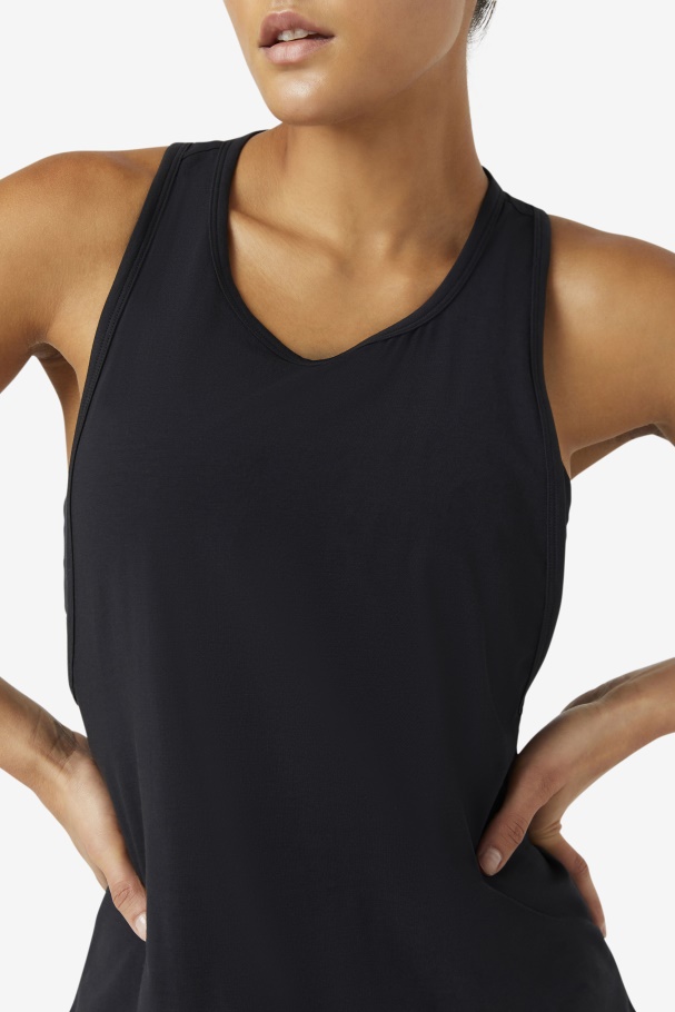 Fi-Lux Long Tank Top Fila UK Black