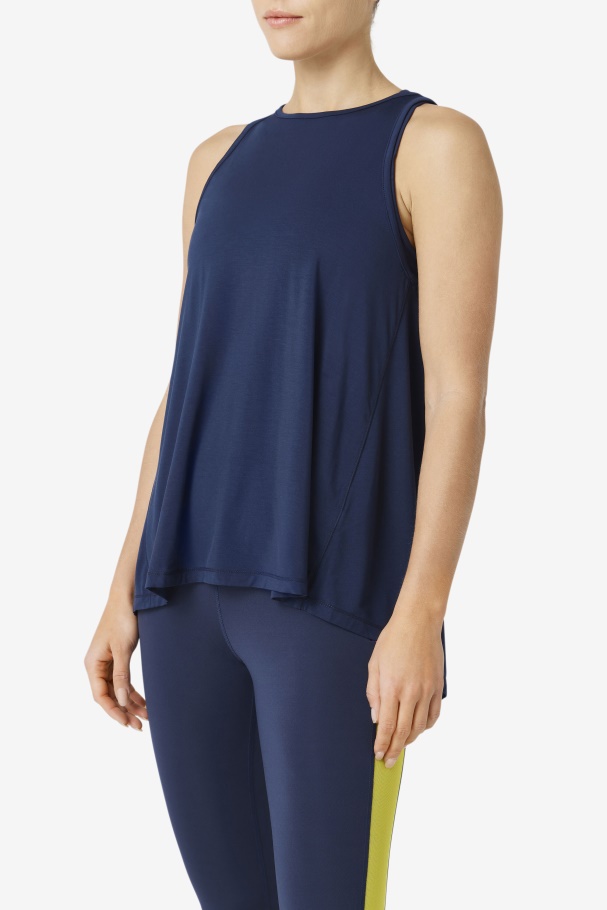 Fila UK Navy Fi-Lux Open Back Tank Top