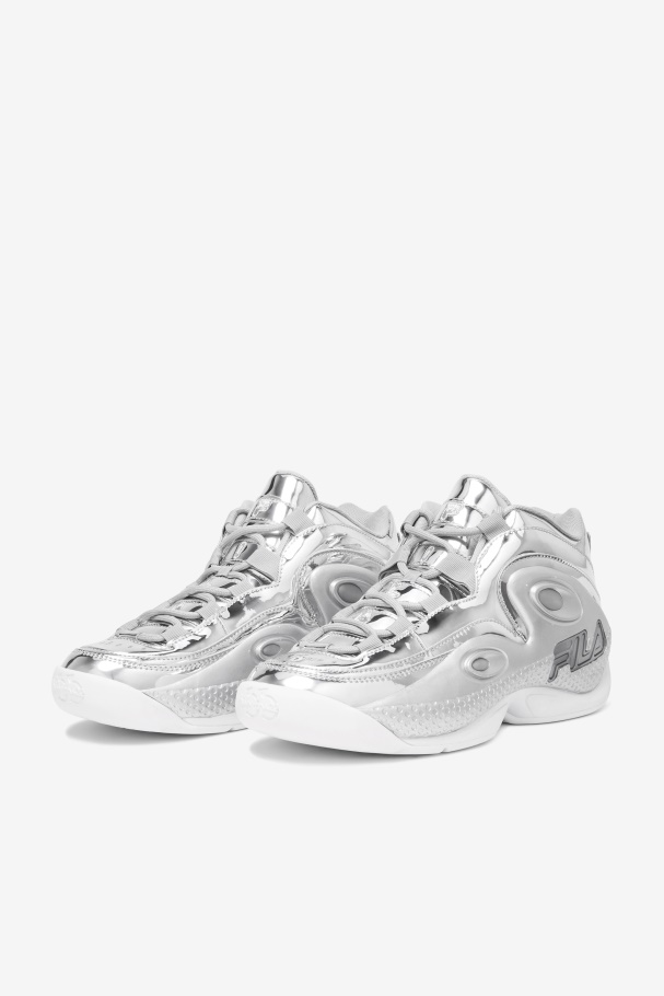 Metallic Silver Fila UK Grant Hill 3 Metallic