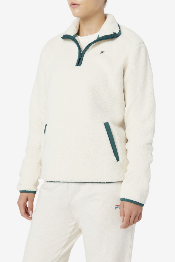 Fila UK Kyomi Quarter Zip Pullover Tofu/Forest Biome