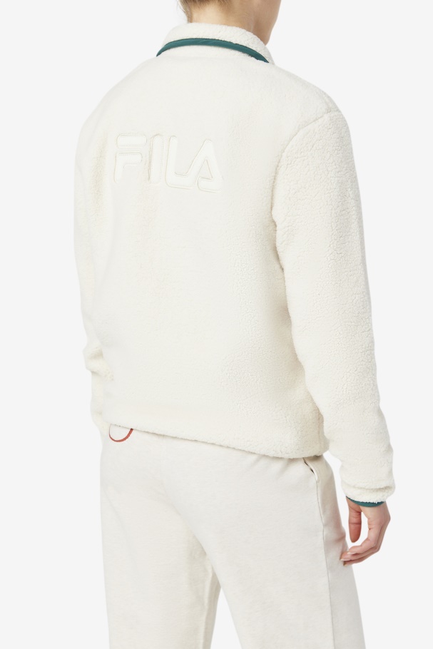 Fila UK Kyomi Quarter Zip Pullover Tofu/Forest Biome