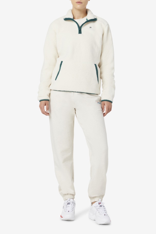 Fila UK Kyomi Quarter Zip Pullover Tofu/Forest Biome