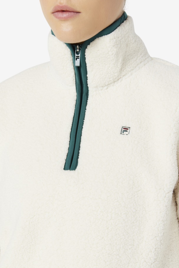 Fila UK Kyomi Quarter Zip Pullover Tofu/Forest Biome