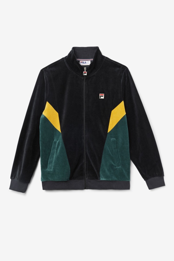 Marten Velour Jacket Black/June Bug/Golden Glow Fila UK