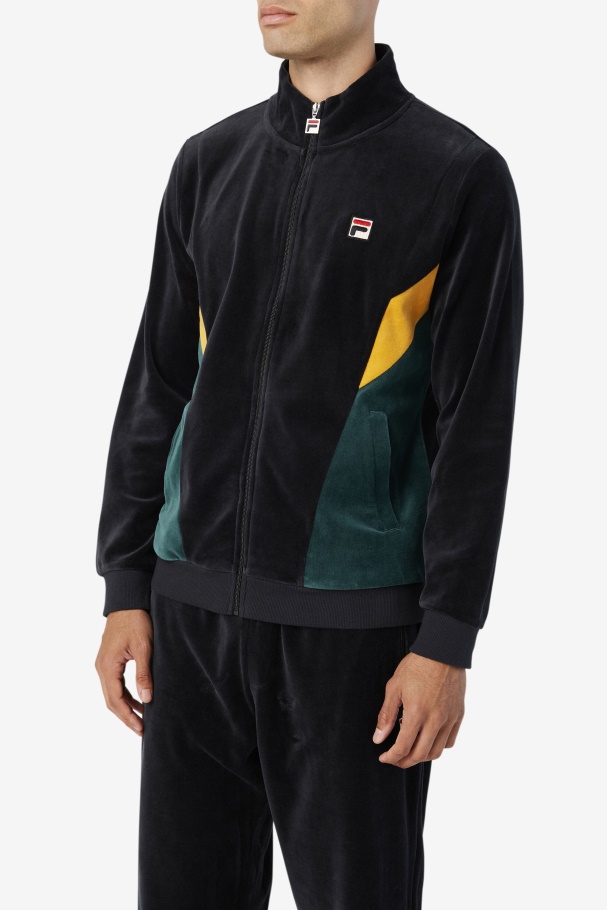 Marten Velour Jacket Black/June Bug/Golden Glow Fila UK