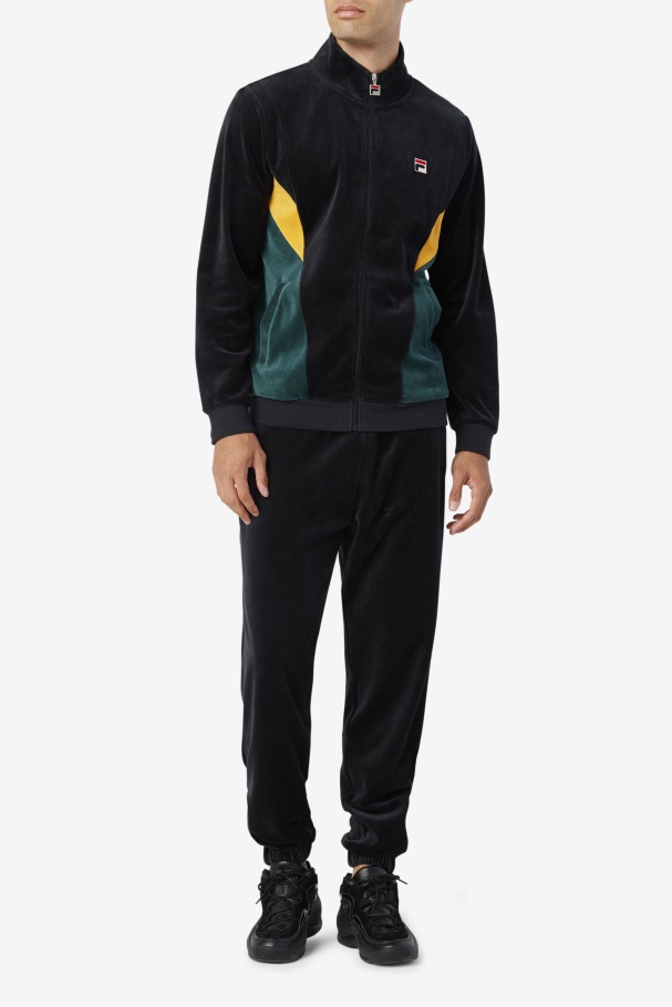 Marten Velour Jacket Black/June Bug/Golden Glow Fila UK