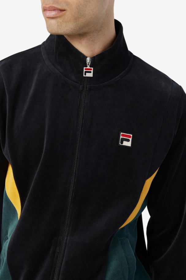 Marten Velour Jacket Black/June Bug/Golden Glow Fila UK