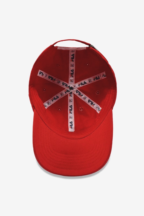 Red Fila UK Embroidered Logo Baseball Hat