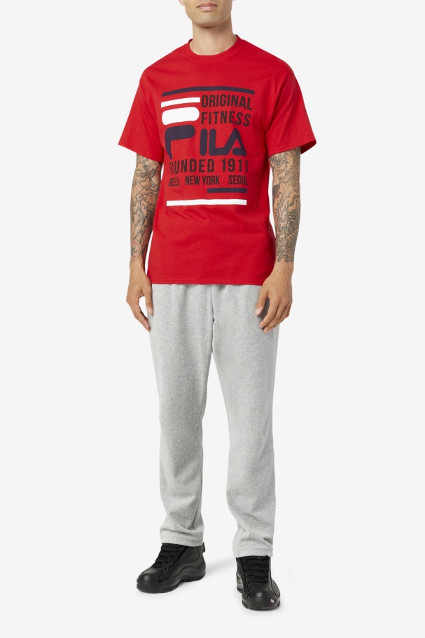 Red/Navy/White Original Fitness Tee Fila UK