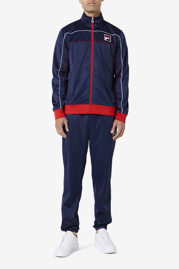 Navy/Red/White Fila UK Wayan Track Pant