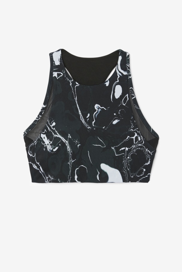 Fila UK Uplift T-Back Sports Bra Black Marble