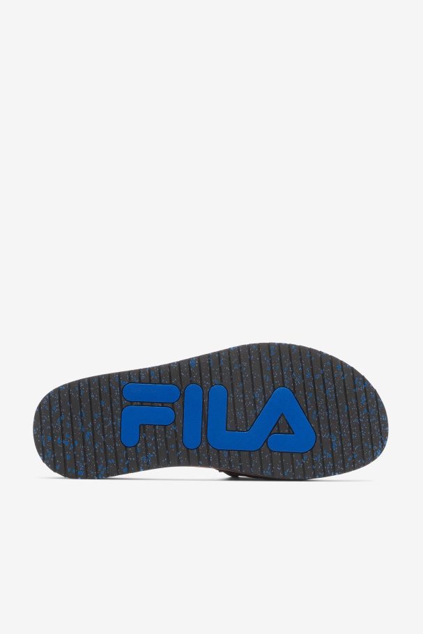 Black/Blue/Red Orange Fila UK Men\'s Lunar Slide