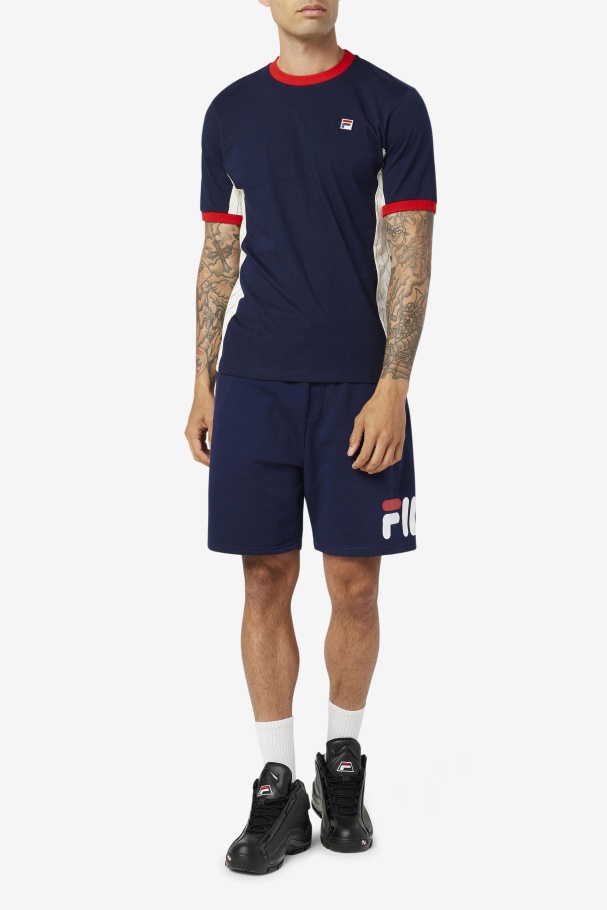 Warner Tee Peacoat/White/Red Fila UK