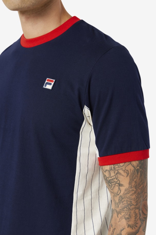 Warner Tee Peacoat/White/Red Fila UK