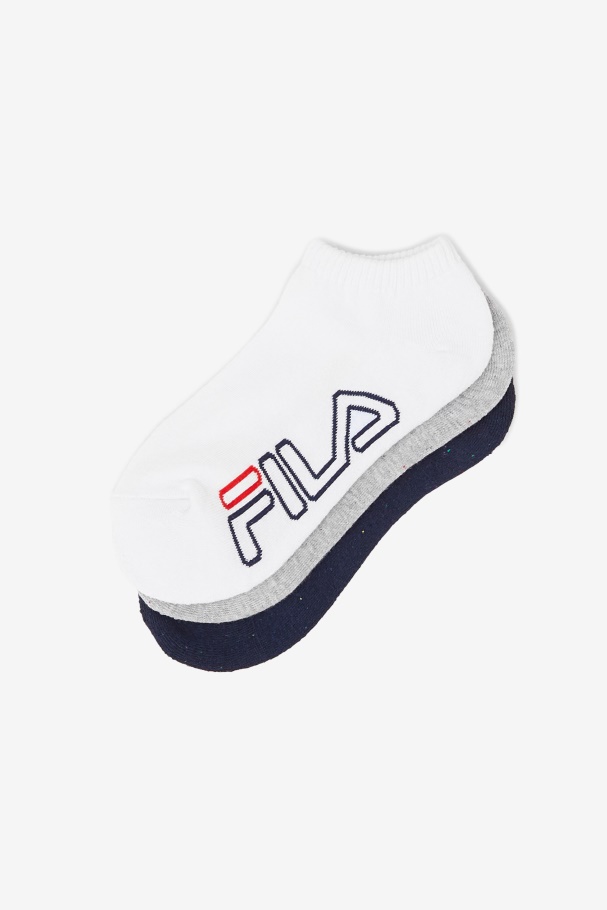 Grey Multi Fila UK Women\'s Speckle Stripe No Show Sock 3-Pack