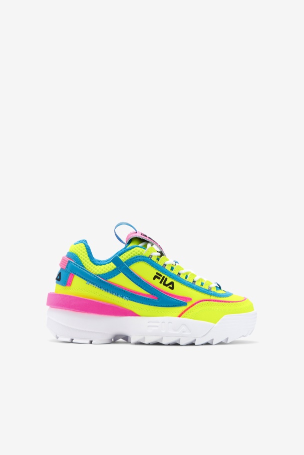 Fila UK Big Kids' Disruptor 2 Exp Yellow/Atomic Blue/Pink