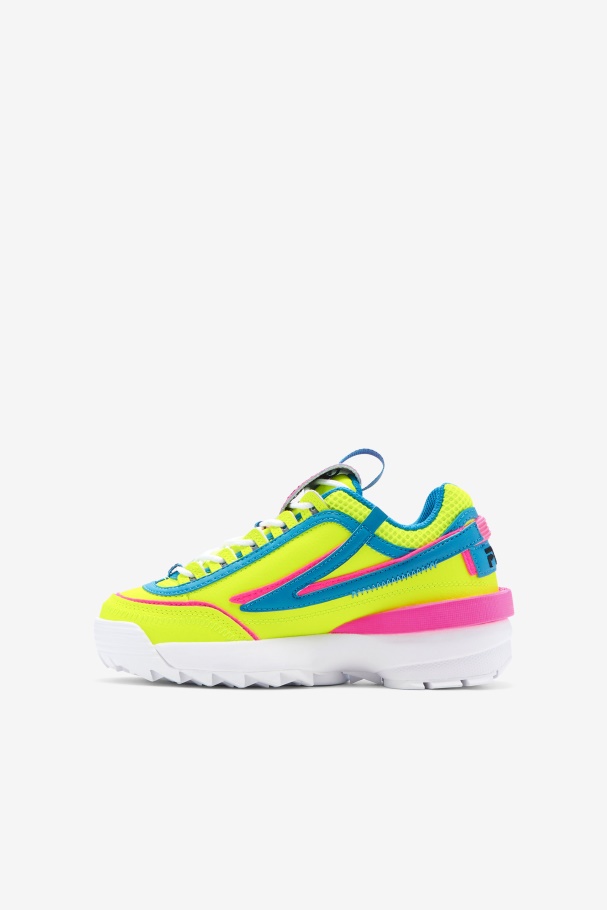 Fila UK Big Kids\' Disruptor 2 Exp Yellow/Atomic Blue/Pink