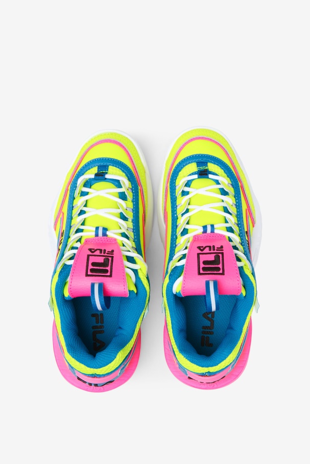 Fila UK Big Kids\' Disruptor 2 Exp Yellow/Atomic Blue/Pink