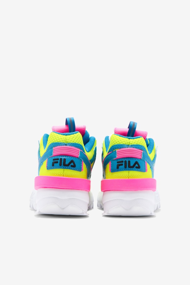 Fila UK Big Kids\' Disruptor 2 Exp Yellow/Atomic Blue/Pink