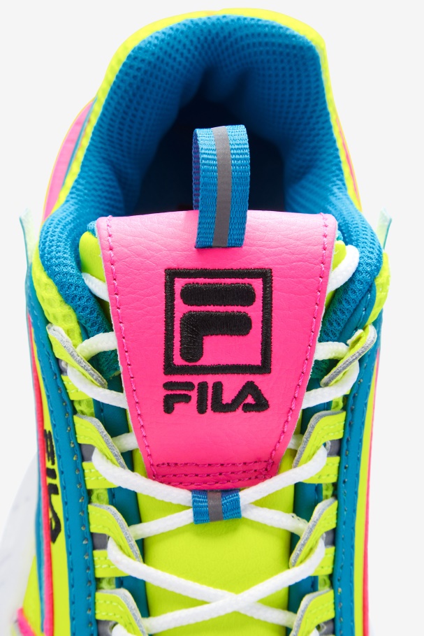 Fila UK Big Kids\' Disruptor 2 Exp Yellow/Atomic Blue/Pink