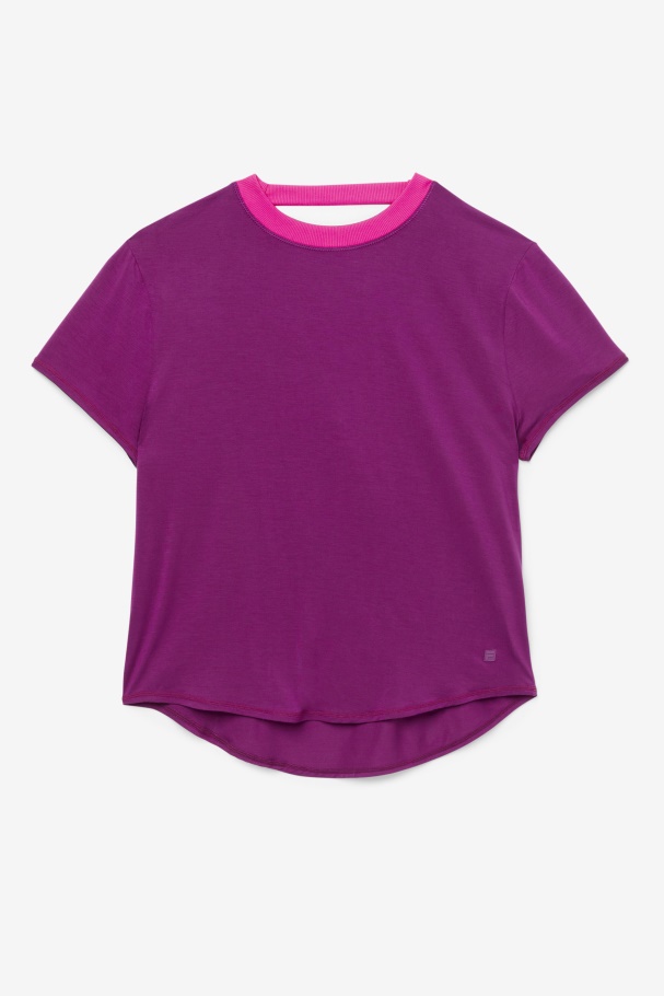 Fila UK Fi-Lux Short Sleeve Top Magentapurple
