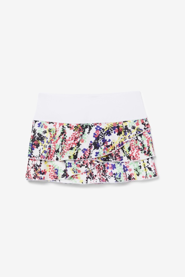 Fila UK Pickleball Tiered Printed Skort Multicolor Floral Print/White