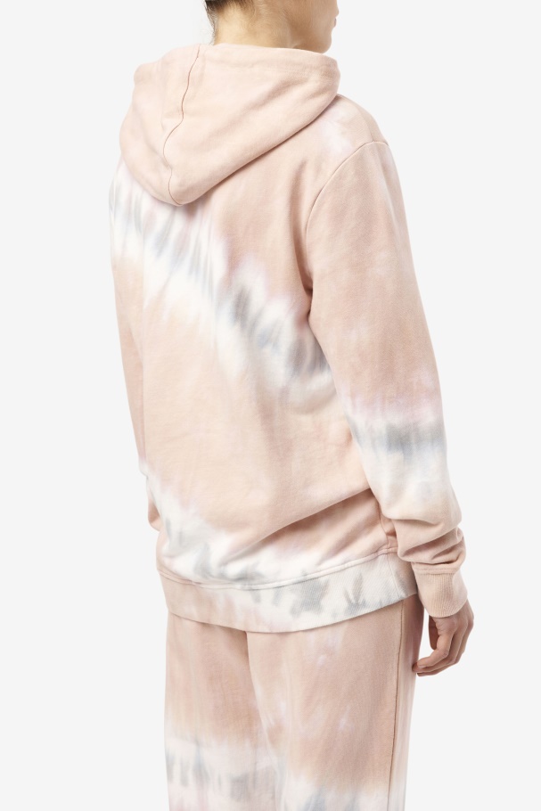 Fila UK Aerolynn Tie Dye Hoodie Gardenia/White/Belgian Block