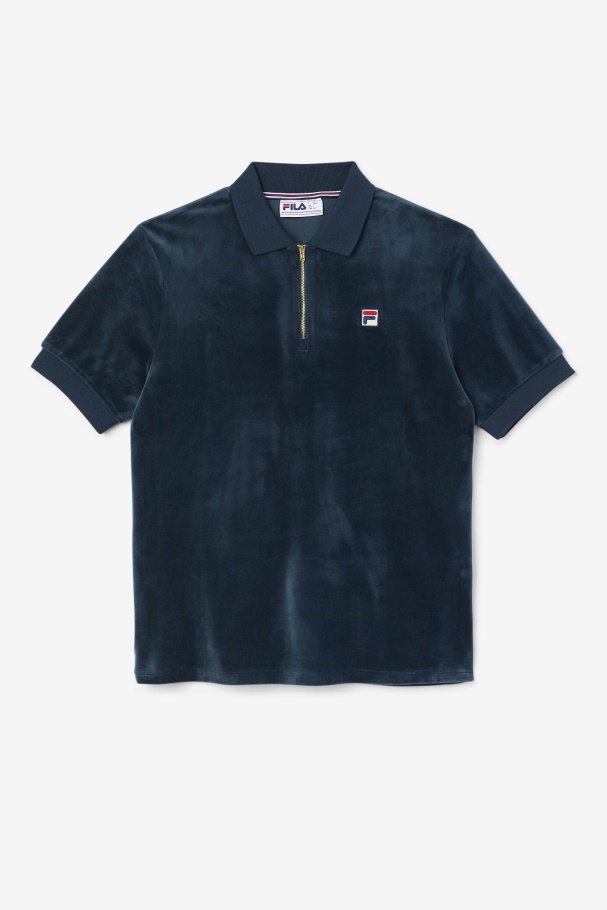 Teal Fila UK Devon Velour Polo