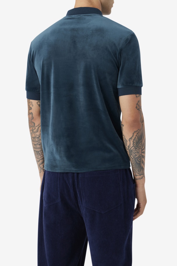 Teal Fila UK Devon Velour Polo