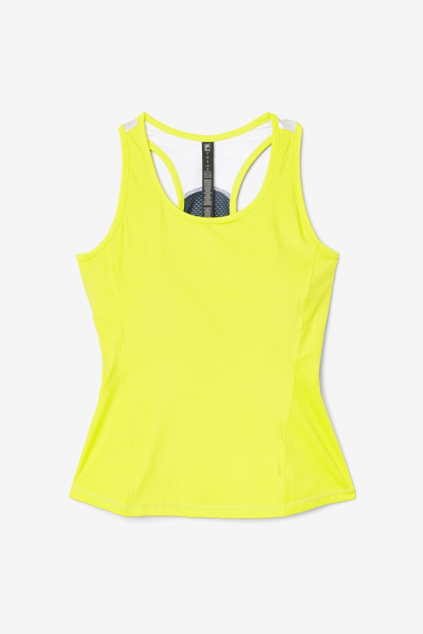 Sulphur/White/Azalea/Navy Fila UK Uplift Colorblock Racerback Tank