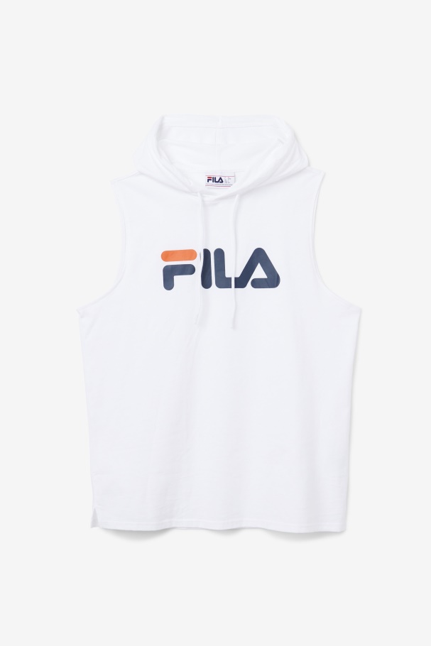 Fila UK White/Navy/Cherry Tomato Zany Sleeveless Hoodie