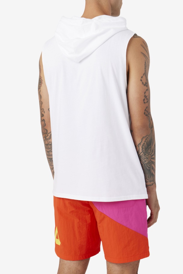 Fila UK White/Navy/Cherry Tomato Zany Sleeveless Hoodie