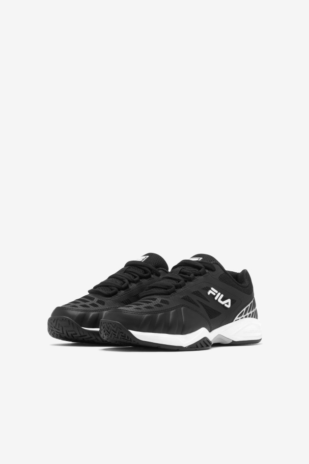 Kids\' Axilus Jr Fila UK Black/White/Metallic Silver