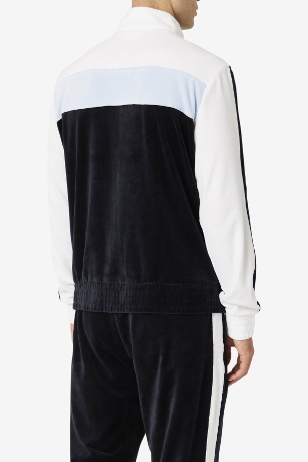 Black/White/Skyway Brice Velour Jacket Fila UK