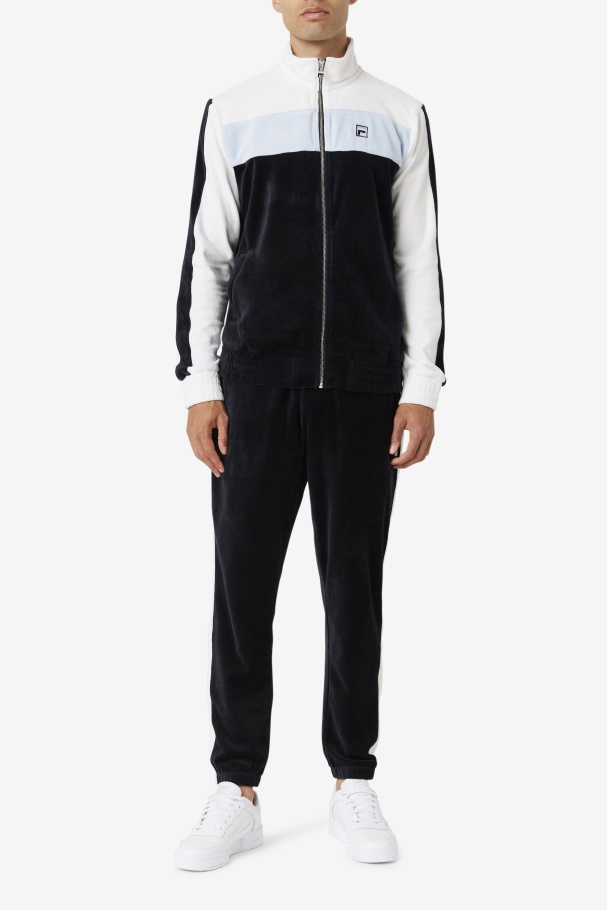 Black/White/Skyway Brice Velour Jacket Fila UK