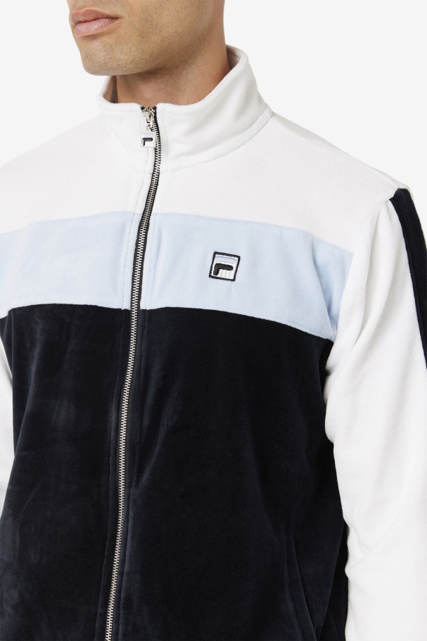 Black/White/Skyway Brice Velour Jacket Fila UK